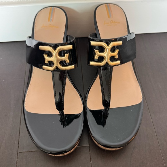 NWOT Sam Edelman Yardlie Black Wedge Sandals - Picture 2 of 5